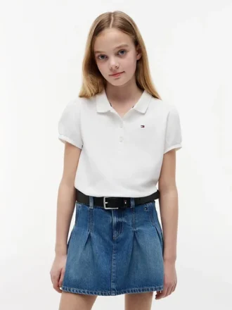 Kids’ Puff-Sleeve Stretch Polo