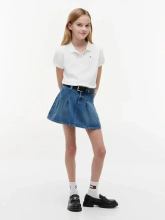 Kids’ Puff-Sleeve Stretch Polo