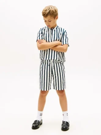 Kids’ Relaxed Striped Linen-Blend Short Kids’ Relaxed Striped Linen-Blend Short