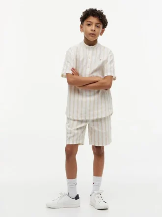Kids’ Relaxed Striped Linen-Blend Short