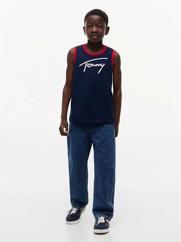 Kids’ Script Tommy Logo Tank Top Kids’ Script Tommy Logo Tank Top