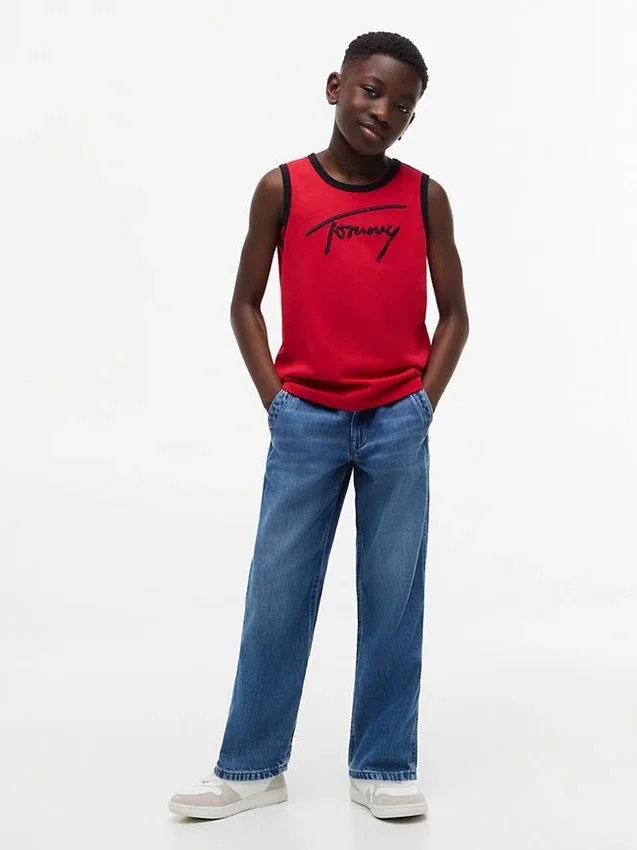 Kids’ Script Tommy Logo Tank Top Kids’ Script Tommy Logo Tank Top