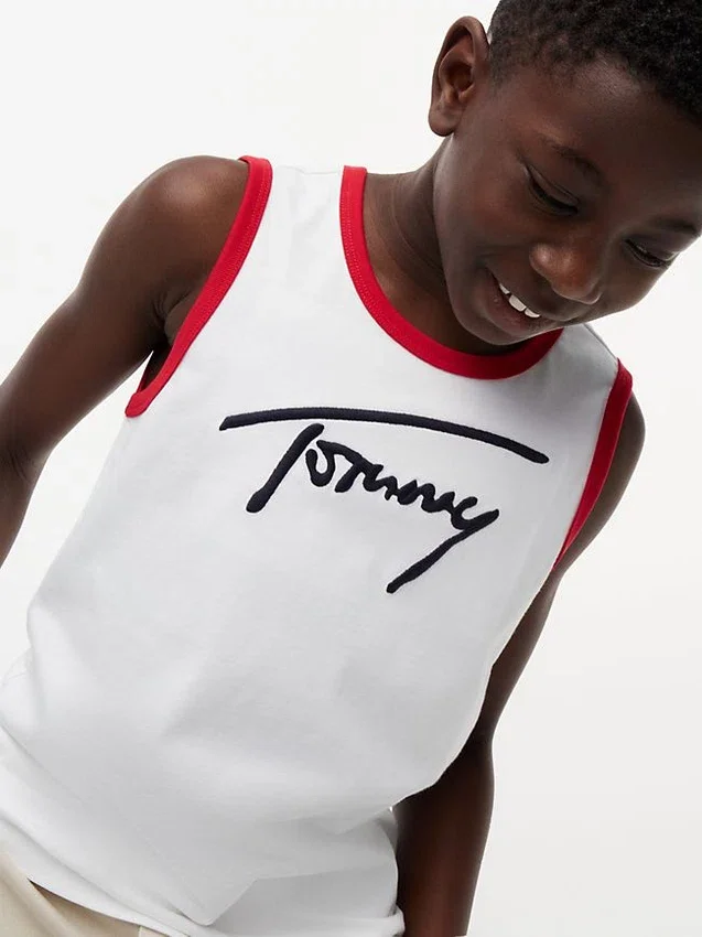Kids’ Script Tommy Logo Tank Top Kids’ Script Tommy Logo Tank Top
