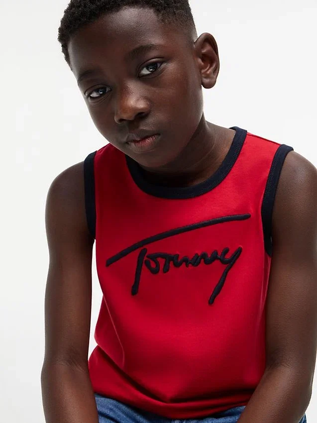 Kids’ Script Tommy Logo Tank Top Kids’ Script Tommy Logo Tank Top