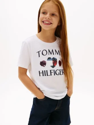Kids’ Sequin Heart Logo T-Shirt