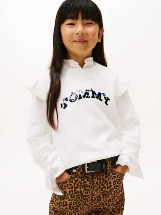 Kids’ Sequin Logo Ruffle Sweater