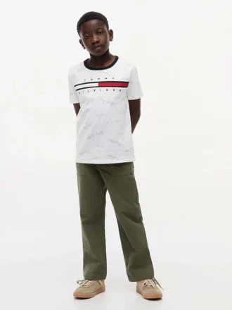 Kids’ Signature Flag Stripe Logo T-Shirt