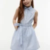 Kids’ Sleeveless Belted Shirtdress