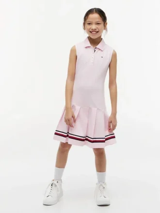 Kids’ Sleeveless Pleated Polo Dress