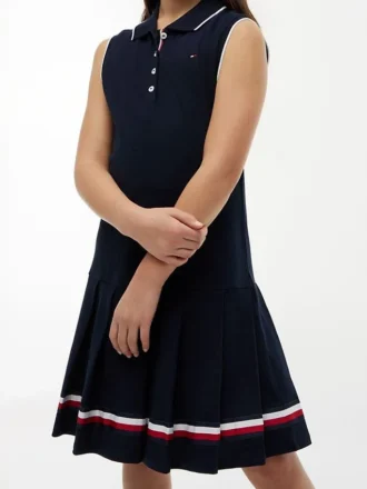 Kids’ Sleeveless Pleated Polo Dress