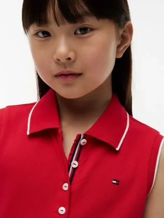 Kids’ Sleeveless Pleated Polo Dress