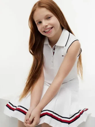 Kids’ Sleeveless Pleated Polo Dress