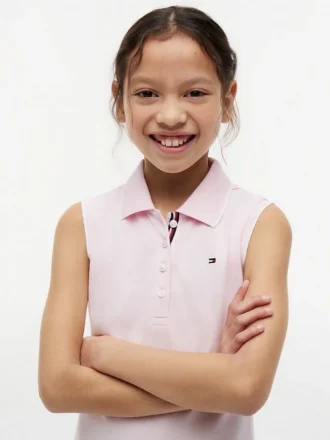 Kids’ Sleeveless Pleated Polo Dress