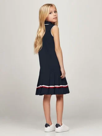 Kids’ Sleeveless Pleated Polo Dress
