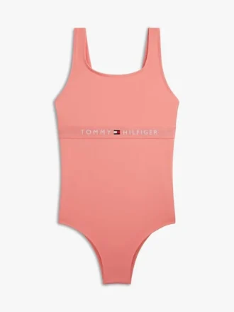 Kids’ Square-Neck Logo Swimsuit