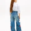 Kids’ Star Motif High-Rise Wide Leg Jean Kids’ Star Motif High-Rise Wide Leg Jean
