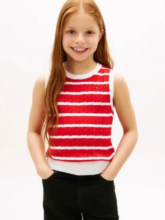 Kids’ Stripe Cable Knit Vest