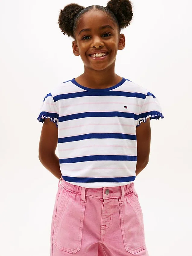 Kids’ Stripe Lettuce-Trim Sleeve T-Shirt Kids’ Stripe Lettuce-Trim Sleeve T-Shirt