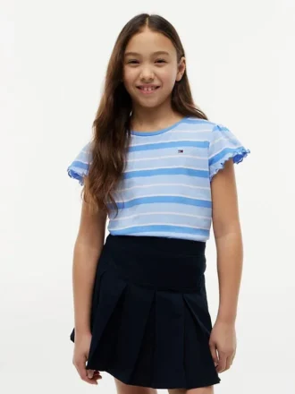 Kids’ Stripe Lettuce-Trim Sleeve T-Shirt