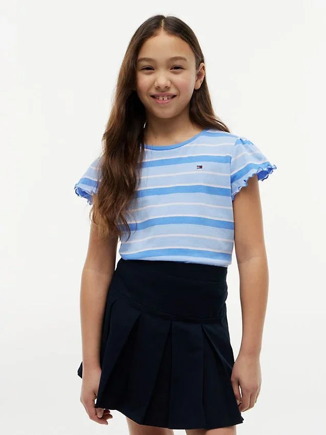 Kids’ Stripe Lettuce-Trim Sleeve T-Shirt Kids’ Stripe Lettuce-Trim Sleeve T-Shirt