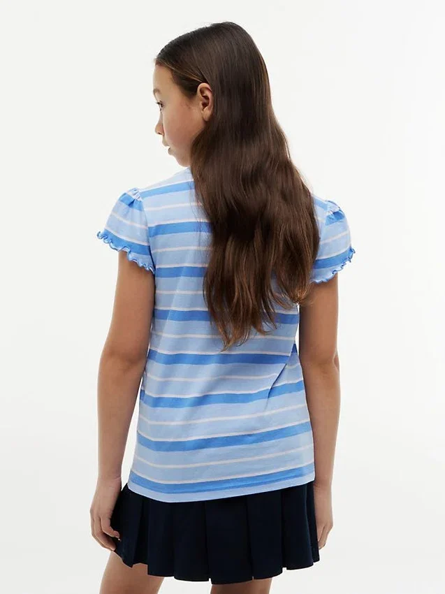Kids’ Stripe Lettuce-Trim Sleeve T-Shirt Kids’ Stripe Lettuce-Trim Sleeve T-Shirt
