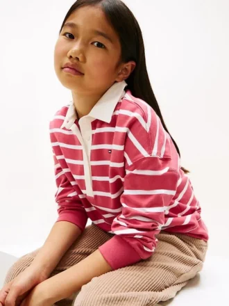 Kids’ Stripe Polo Sweatshirt