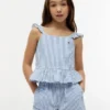 Kids’ Stripe Seersucker Flutter Top