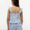Kids’ Stripe Seersucker Flutter Top