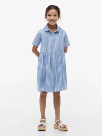 Kids’ Striped Cotton-Linen Blend Dress