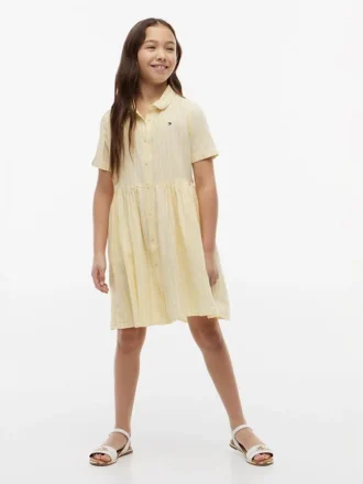 Kids’ Striped Cotton-Linen Blend Dress