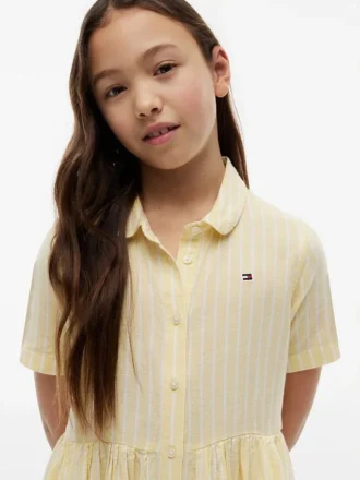 Kids’ Striped Cotton-Linen Blend Dress