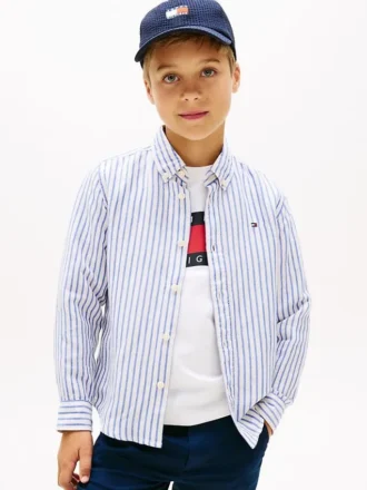 Kids’ Striped Linen-Blend Shirt