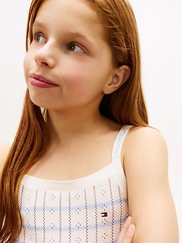 Kids’ Striped Pointelle Sweater Tank Kids’ Striped Pointelle Sweater Tank