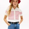 Kids’ Striped Ribbed Cardigan Polo