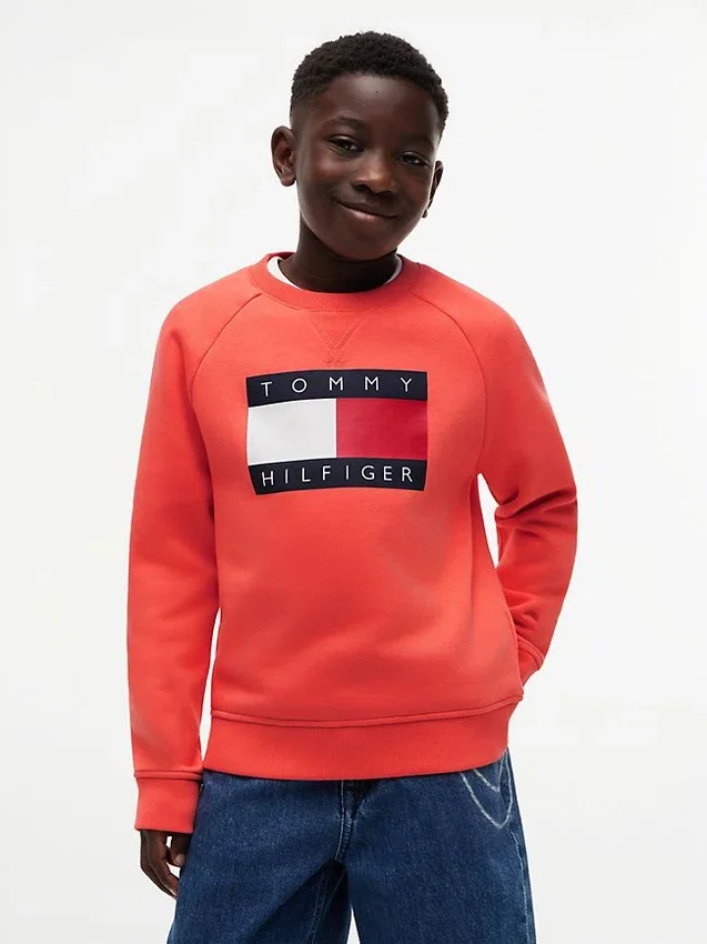 Kids’ Tommy Flag Logo Raglan Sweatshirt Kids’ Tommy Flag Logo Raglan Sweatshirt