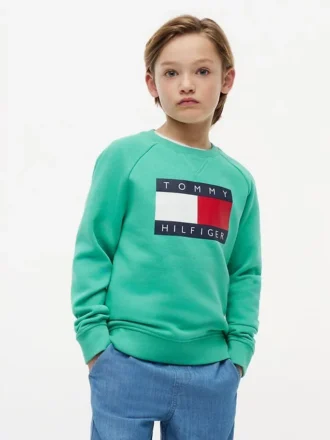 Kids’ Tommy Flag Logo Raglan Sweatshirt