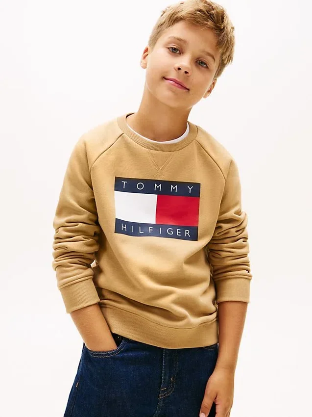 Kids’ Tommy Flag Logo Raglan Sweatshirt Kids’ Tommy Flag Logo Raglan Sweatshirt