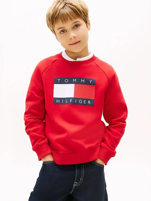 Kids’ Tommy Flag Logo Raglan Sweatshirt Kids’ Tommy Flag Logo Raglan Sweatshirt