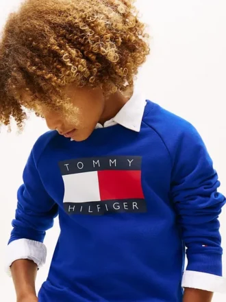 Kids’ Tommy Flag Logo Raglan Sweatshirt