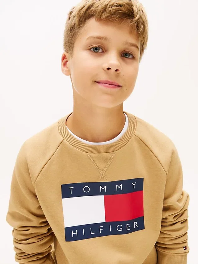 Kids’ Tommy Flag Logo Raglan Sweatshirt Kids’ Tommy Flag Logo Raglan Sweatshirt