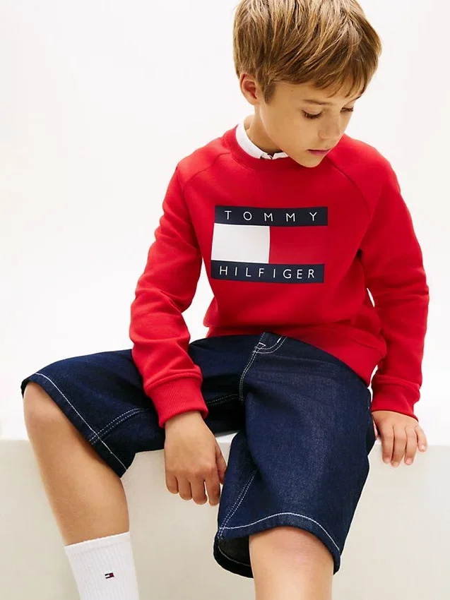 Kids’ Tommy Flag Logo Raglan Sweatshirt Kids’ Tommy Flag Logo Raglan Sweatshirt