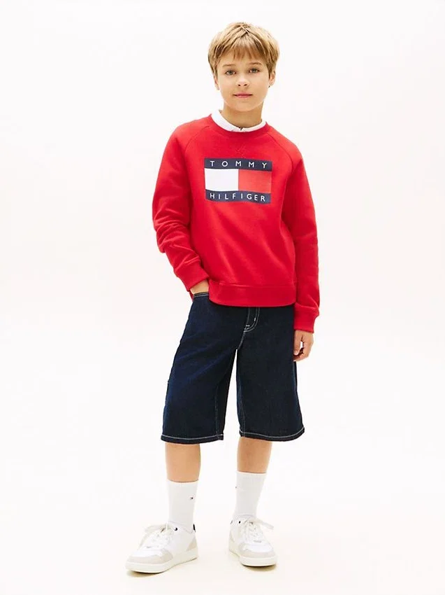 Kids’ Tommy Flag Logo Raglan Sweatshirt Kids’ Tommy Flag Logo Raglan Sweatshirt