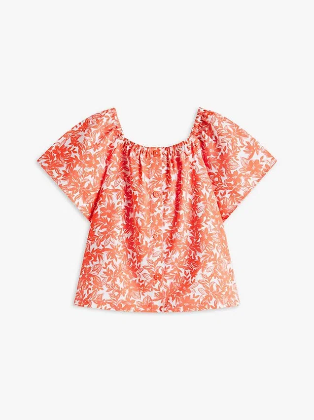 Kids’ Tropical Print Puff-Sleeve Top Kids’ Tropical Print Puff-Sleeve Top