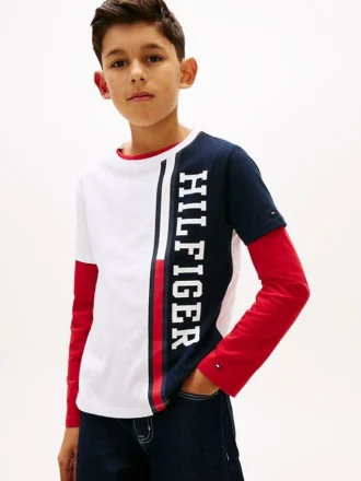 Kids’ Vertical Colorblock Logo T-Shirt
