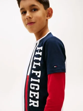Kids’ Vertical Colorblock Logo T-Shirt