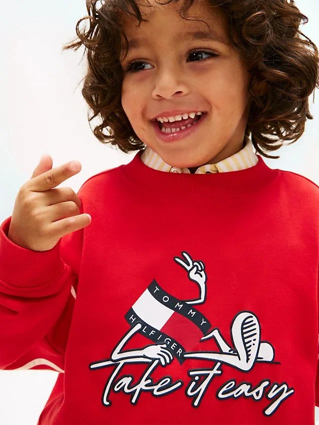 Kids’ Wavy Flag Graphic Sweatshirt Kids’ Wavy Flag Graphic Sweatshirt