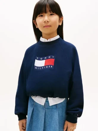 Kids’ Wavy Flag Logo Sweatshirt Kids’ Wavy Flag Logo Sweatshirt
