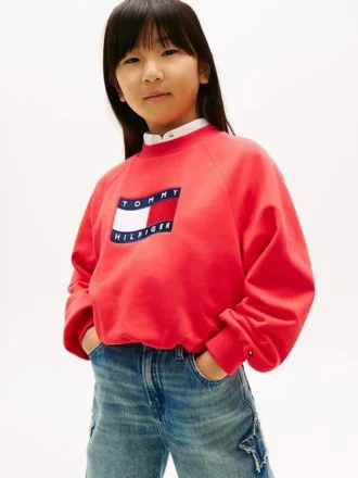 Kids’ Wavy Flag Logo Sweatshirt Kids’ Wavy Flag Logo Sweatshirt