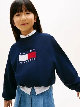 Kids’ Wavy Flag Logo Sweatshirt Kids’ Wavy Flag Logo Sweatshirt