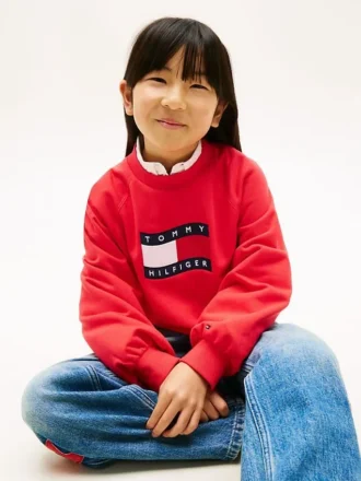Kids’ Wavy Flag Logo Sweatshirt Kids’ Wavy Flag Logo Sweatshirt